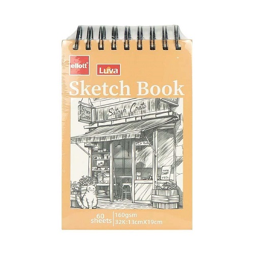 Альбом для ескізів А6 60аркушів, 160 г/м² Sketch Book, верхня спіраль