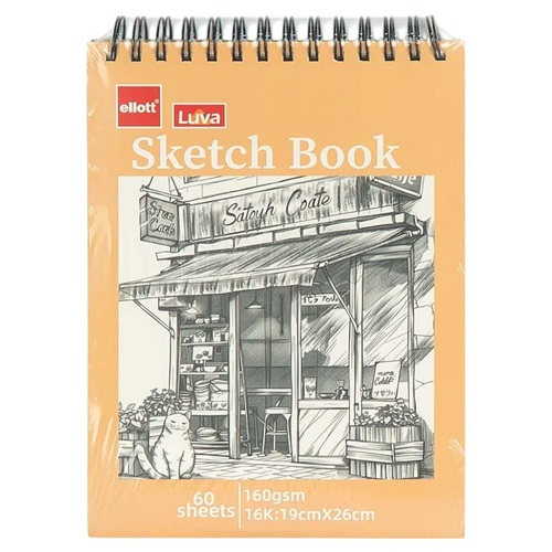Альбом для ескізів А5 60аркушів, 160 г/м² Sketch Book верхня спіраль