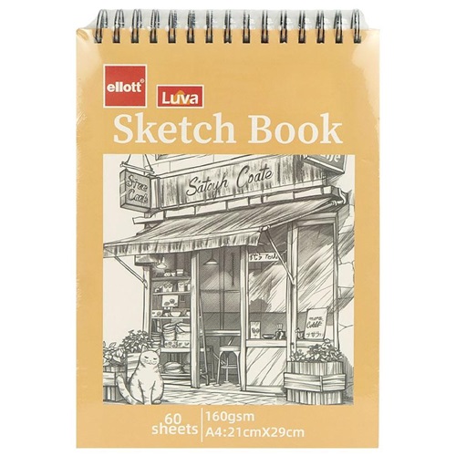 Альбом для ескізів А4 60аркушів, 160 г/м² Sketch Book верхня спіраль
