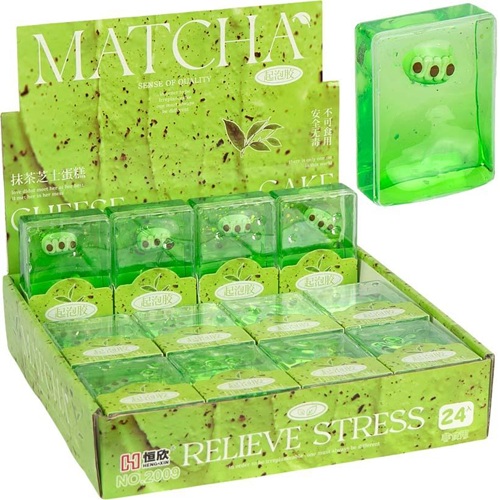 Игрушка-антистресс слайм в кубике "Matcha" (салатовый)