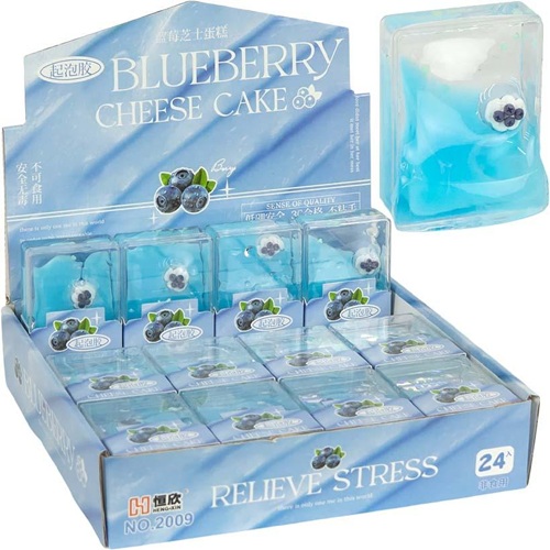 Игрушка-антистресс слайм в кубике "Blueberry" (голубой)