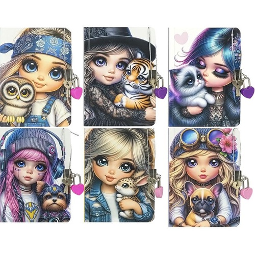 Блокнот на замочці А6 "Fresh" 64арк., чистий лист 60г/м2, тверда обл.