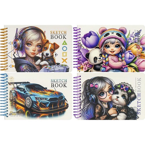 Блокнот скетчбук А6 "Fresh" 24арк. спіраль, чистий лист 100г/м2