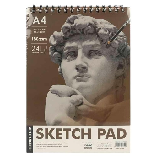 Альбом для ескізів А4 24 листи, 180 г/м² Sketch Pad, спіраль зверху