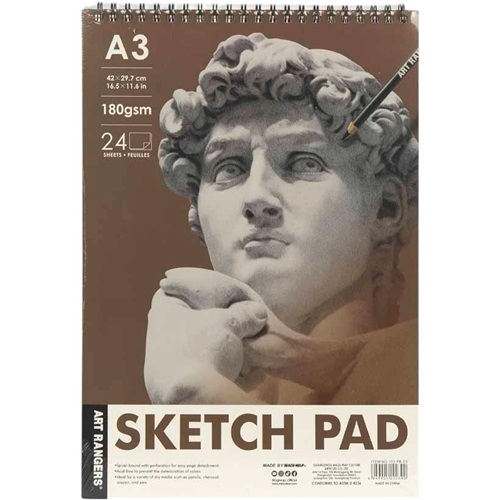 Альбом для эскизов А3 24листа, 180 г/м² Sketch Pad, спираль сверху
