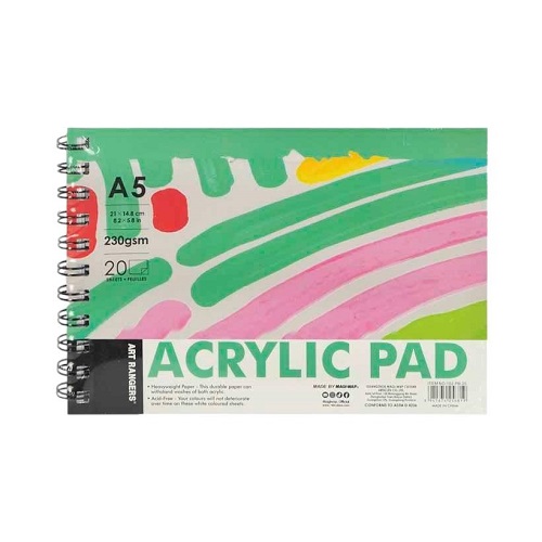Альбом для ескізів А5 20аркушів, 200 г/м² Acrylic Pad, бокова спіраль