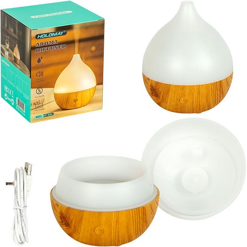 Зволожувач повітря з LED підсвічуванням AROMA DIFFUSER 110*110*130мм з дизайном під дерево