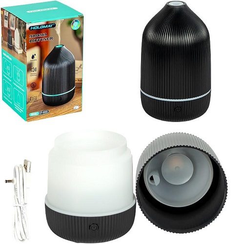 Увлажнитель воздуха с LED подсветкой AROMA DIFFUSER 110*110*130мм з вертикальним рифленим дизайном