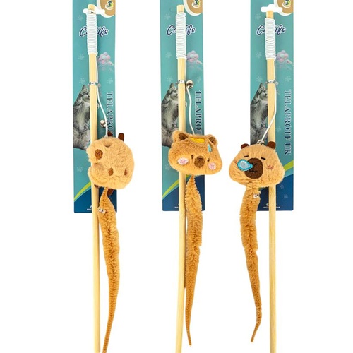 Игрушка дразнилка для котика на палочке "Пушистик"