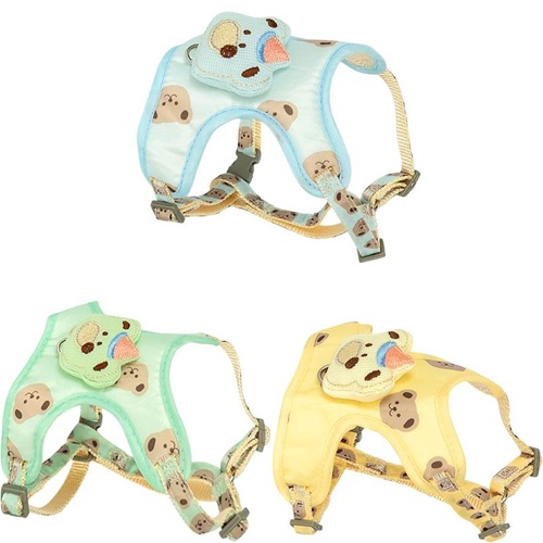Шлей регульований для домашніх вихованців "Ведмедик" з повідцем для котів та дрібних собак
