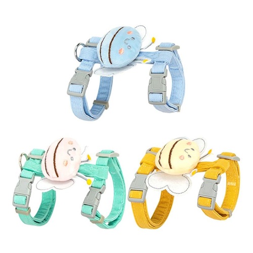 Шлея регульована для домашніх вихованців "Бджілка" маленька з повідцем для котів та дрібних собак