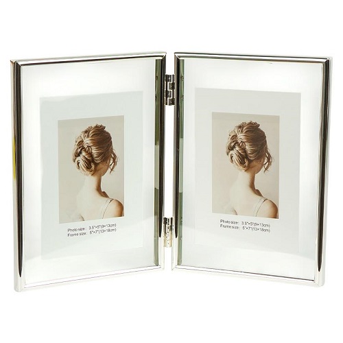 Фоторамка металева на 2 фото 13*18см Silver