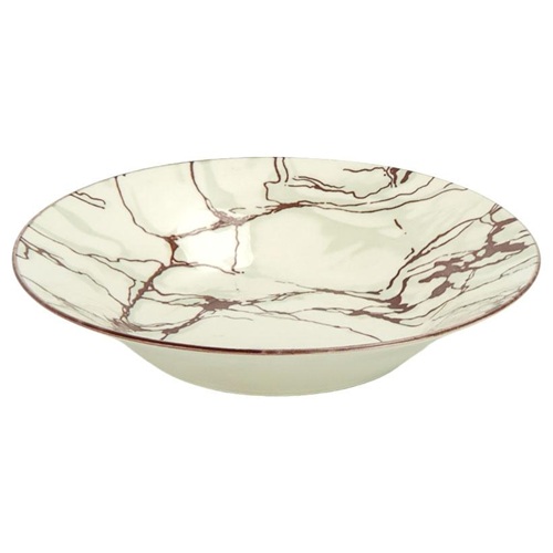 Тарелка суповая керамическая с узором "под мрамор" ⌀20-6см, 500мл