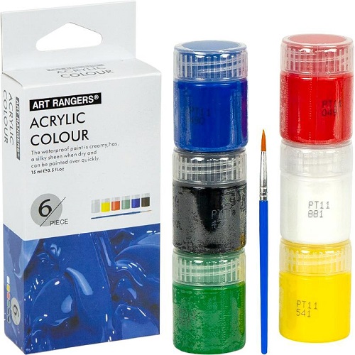 Фарби "Acrylic" 6 кольорів * 15мл з пензлем "Art Ranger"