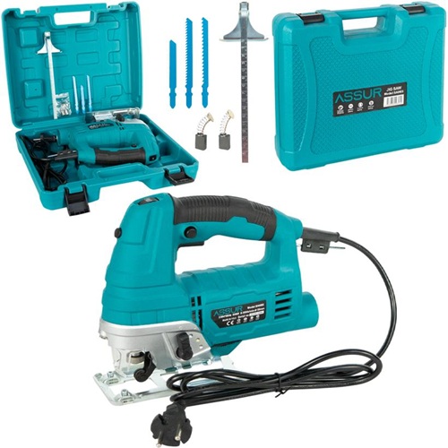 Електричний лобзик 80мм, 800Вт, з регулюванням швидкості та лазером в кейсі