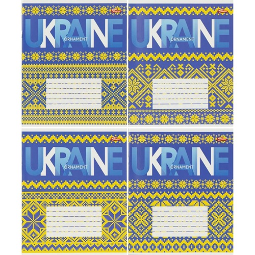Зошит 24л клітинка "UKRAINE орнамент" "Мрії здійснюються"