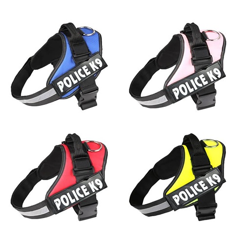 Шлей регульований для домашніх вихованців зі світловідбивним елементом "XS" та написом "POLICE K9