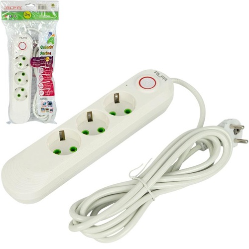 Електричний подовжувач на 3шт/3м із вимикачем