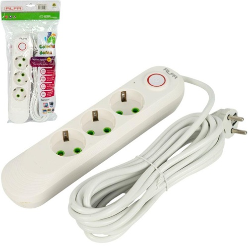 Електричний подовжувач на 3шт/5м із вимикачем