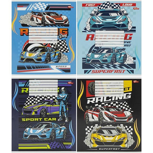 Тетрадь 12л клетка "Racing" "Мечты сбываются"