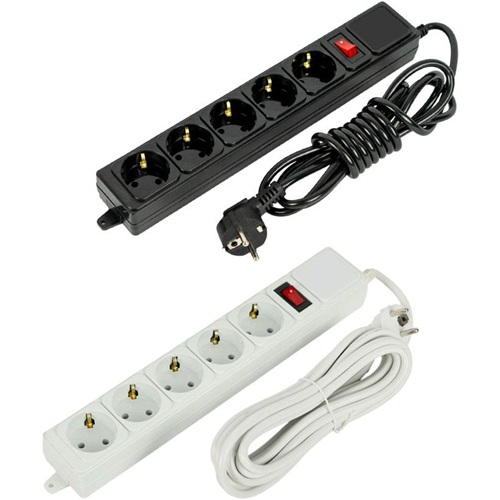 Електричний подовжувач на 5шт/3м із захистом від перевантажень