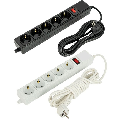Мережевий фільтр подовжувач 5м на 5 розеток з вимикачем та заземленням