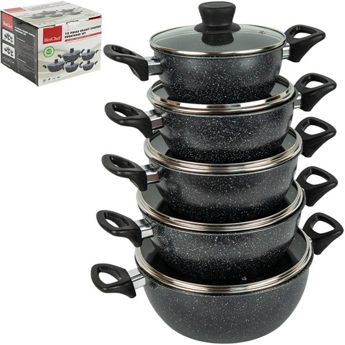 Набор кастрюль с антипригарным покрытием 5шт 1/1,2/2/3/4л с крышками Ø18/20/22/24/26см