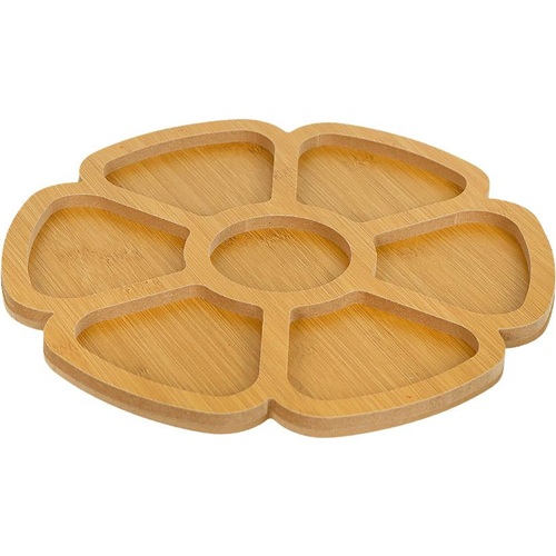 Мінажниця для закусок Ø29см на 6 секцій "Квітка", бамбук