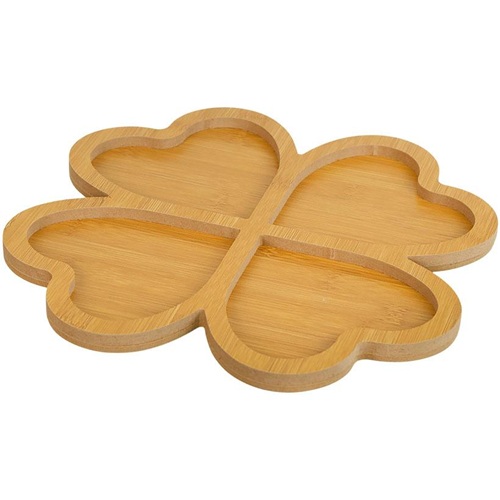 Мінажниця для закусок 28*28см на 4 секції "Конюшина", бамбук