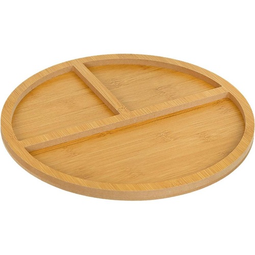 Мінажниця для закусок Ø29,5см на 3 секції "Кругла", бамбук