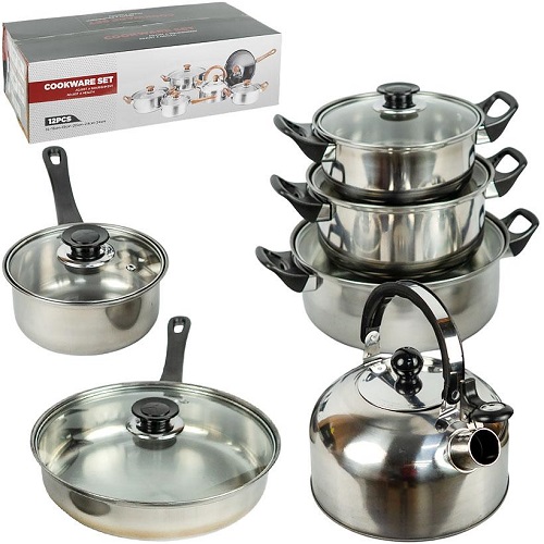 Набір посуду із нержавіючої сталі COOKWARE SET 12 предметів