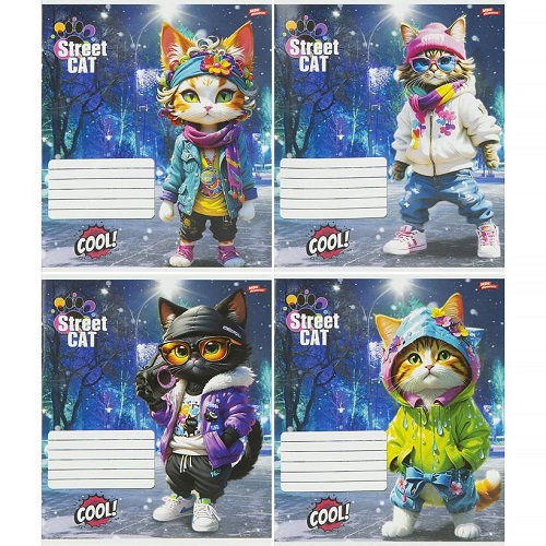 Тетрадь 12л клетка "Street Cat" "Мечты сбываются"