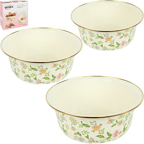 Набір емальованих мисок 3шт ⌀24/28/32см