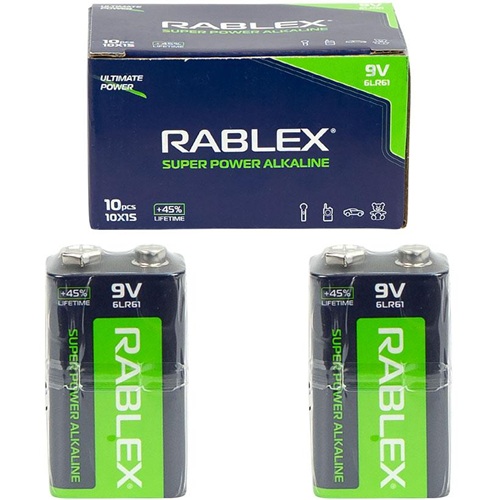 Батарейка RABLEX 9V 6LR61 (крона) лужна
