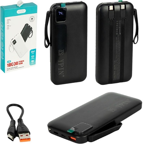 Портативний зарядний пристрій 10000mAh Power Bank + ліхтарик