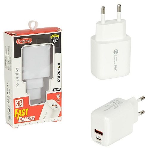 Мережевий зарядний пристрій USB та Type-C 38W