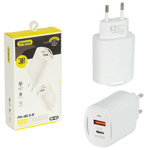 Мережевий зарядний пристрій USB та Type-C 38W