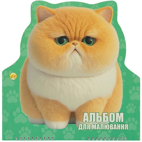 Альбом фигурный КОТИК 24 листа, 120(100)г/м² спираль, обл. 325г/м² ТМ Тетрада