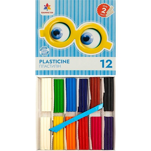 Пластилін 10+2 кольори по 12г. GAMMA UA