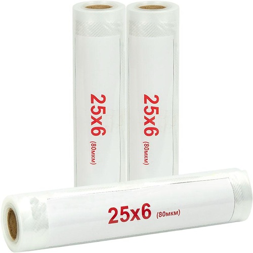 Вакуумний пакет гофрований РУЛОН 25см*6метрів 80мкм.