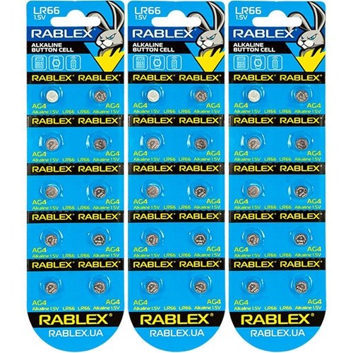 Батарейка RABLEX "таблетка" 1.5V AG4 (LR66)
