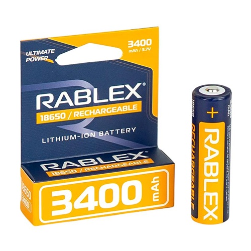 Акумулятор RABLEX 3400 mAh, 3.7V, 18650, перезаряджуваний