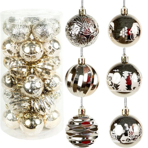 Набор шариков 30 штук Ø6см "Шампань" тубус