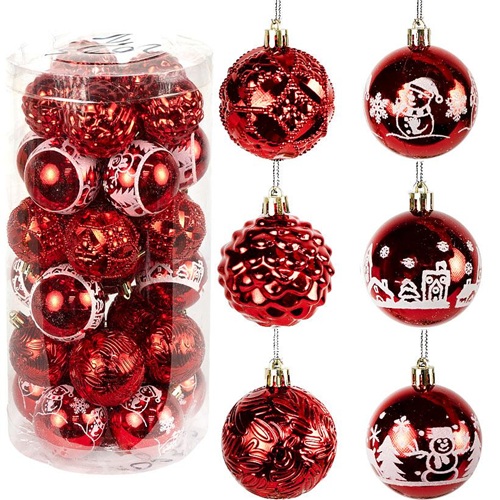 Набір кульок 30 штук Ø6см "Червоний" тубус