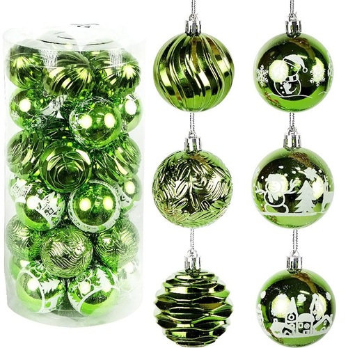 Набор шариков 30 штук Ø6см "Зеленый" тубус 