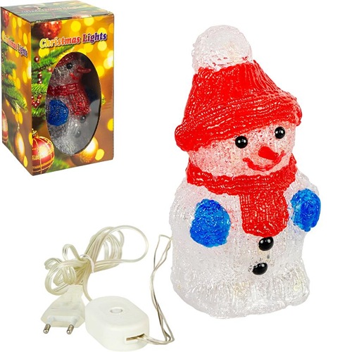 Декоративная фигурка "Снеговичек" 21см с LED-подсветкой