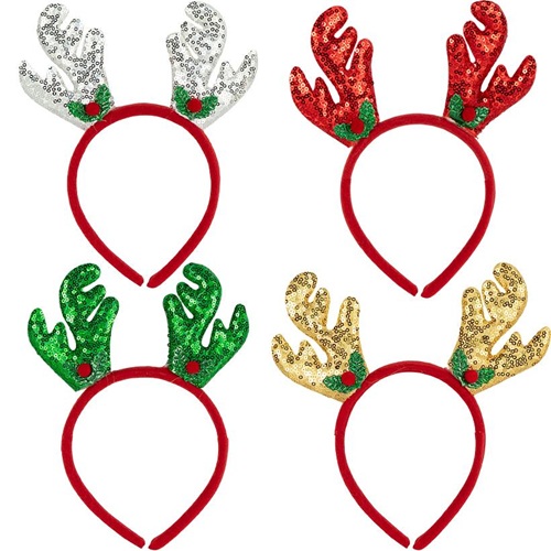 Ободок новогодний "Рожки-пайетки"