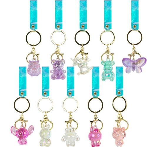 Брелок з прозорою фігуркою та голографічною підвіскою 4см