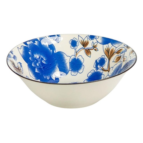 Тарелка глубокая керамическая с узором  ⌀17,5*7,5см, 500мл