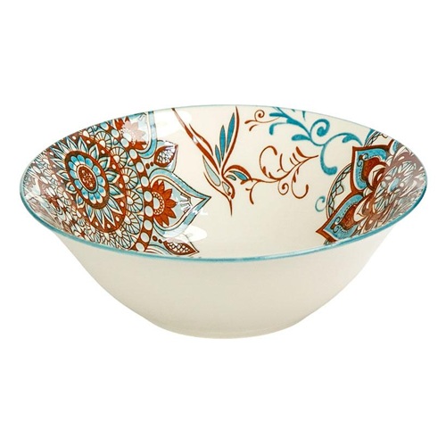 Тарелка глубокая керамическая с узором  ⌀17,5*7,5см, 500мл